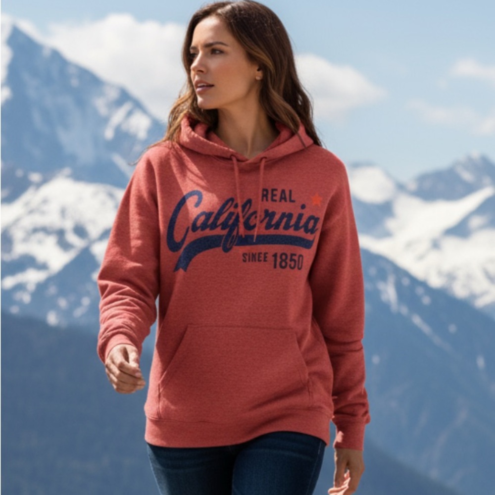 Gildan,Heavy Blend Scarlet Red California 1850, Hoodie‎ With Pockets Size Medium